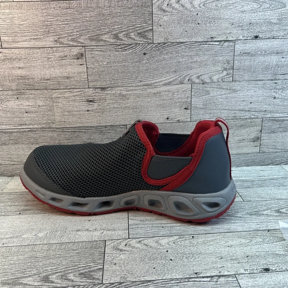 Columbia Gray Red Unisex Big Kid Slip On‎ Moccaswim Water Techlite Shoe Size 5